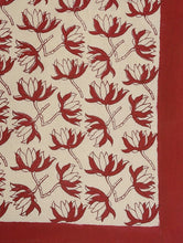 Load image into Gallery viewer, Bed Sheet Hand Block Printed Cotton Red Floral Jaal