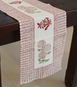 Table Runner  Hand Block Printed Cotton - MYYRA