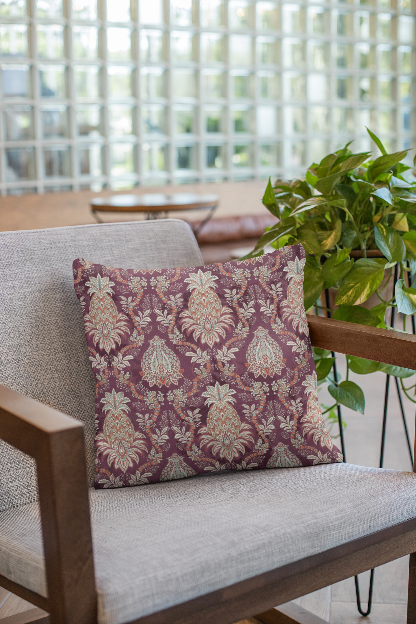 Close-up of digital print on cushion cover #102 | Myyra Jaipur