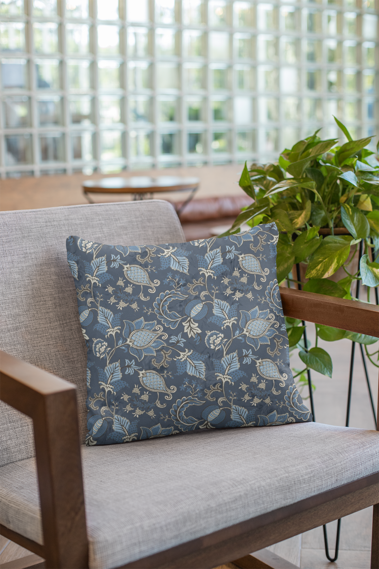 Pair of digital printed cushion covers #103 styled view | Myyra Jaipur