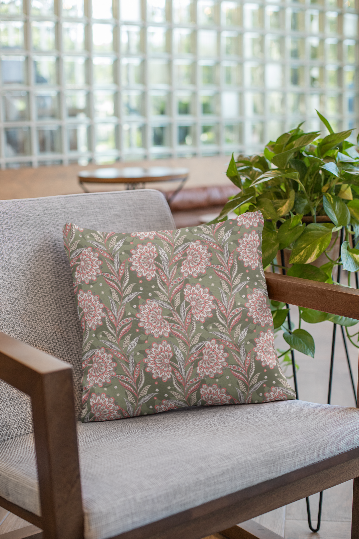 Pair of digital printed cushion covers #107 styled view | Myyra Jaipur