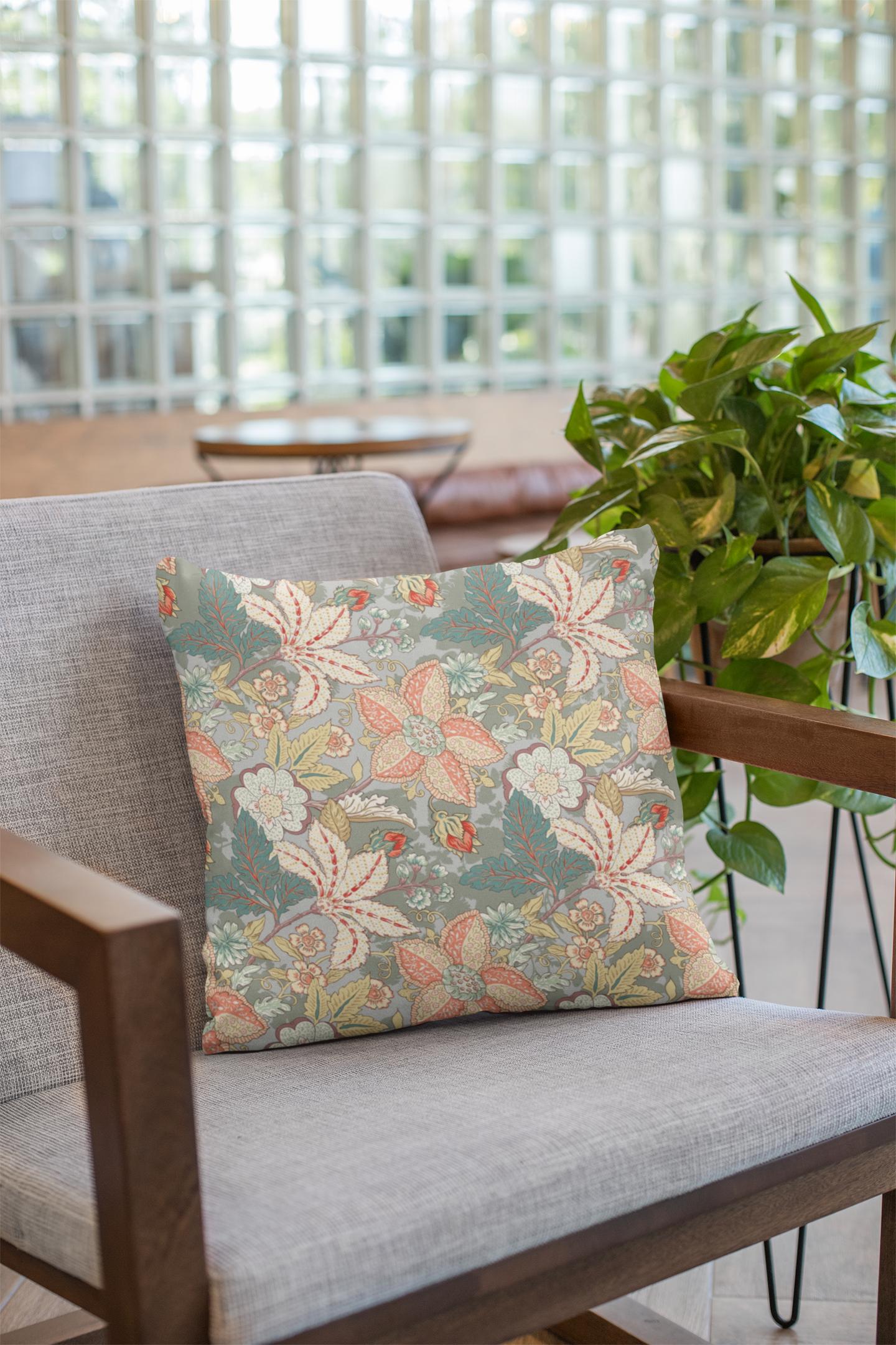 Pair of digital printed cushion covers #108 styled view | Myyra Jaipur