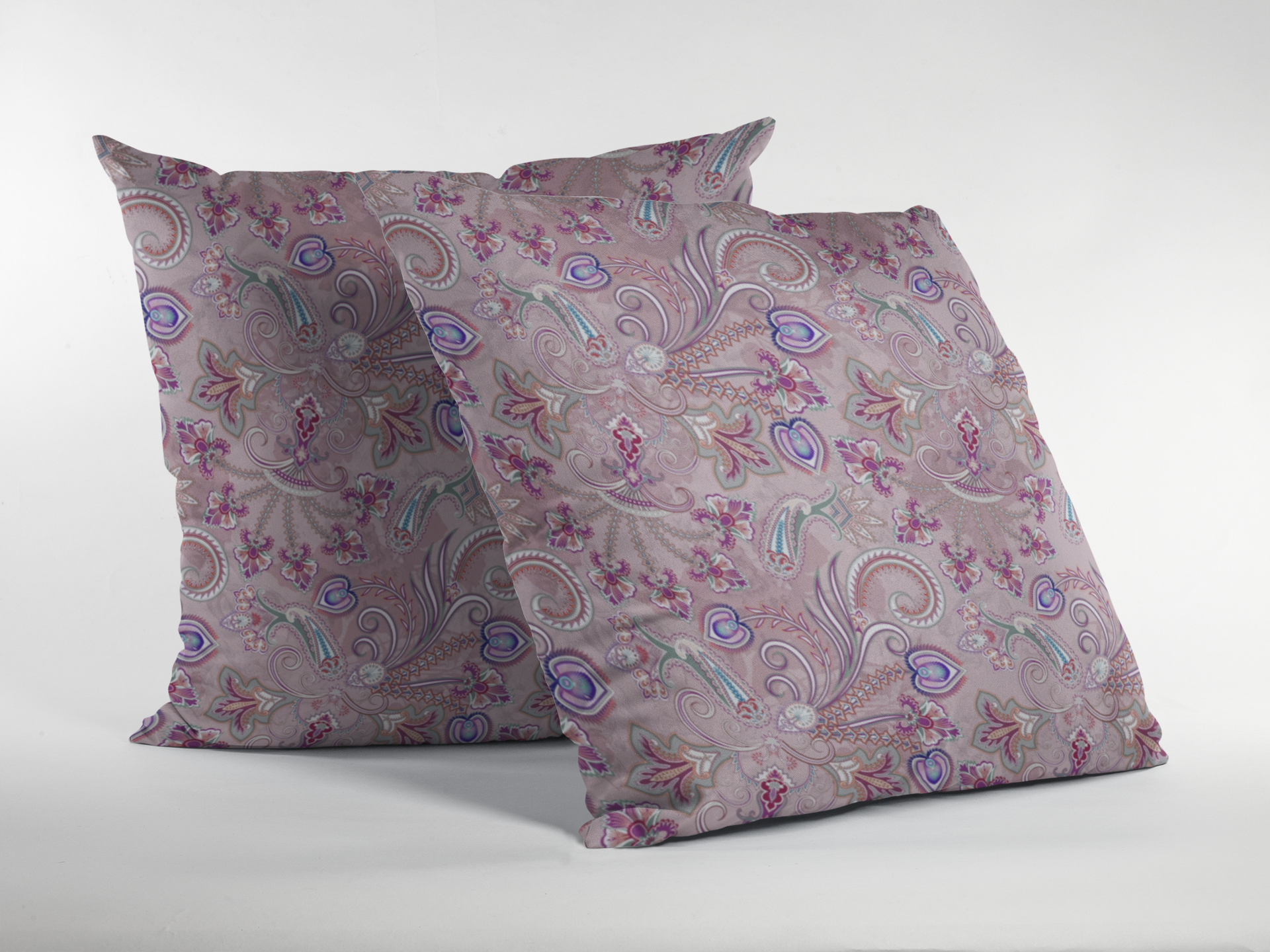 Pair of digital printed cushion covers #109 styled view | Myyra Jaipur