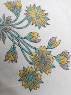 Cushion cover folded showing pattern repeat of hand block print | Myyra Jaipur