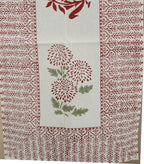 Close-up of hand block print on organic cotton table runner | Myyra Jaipur
