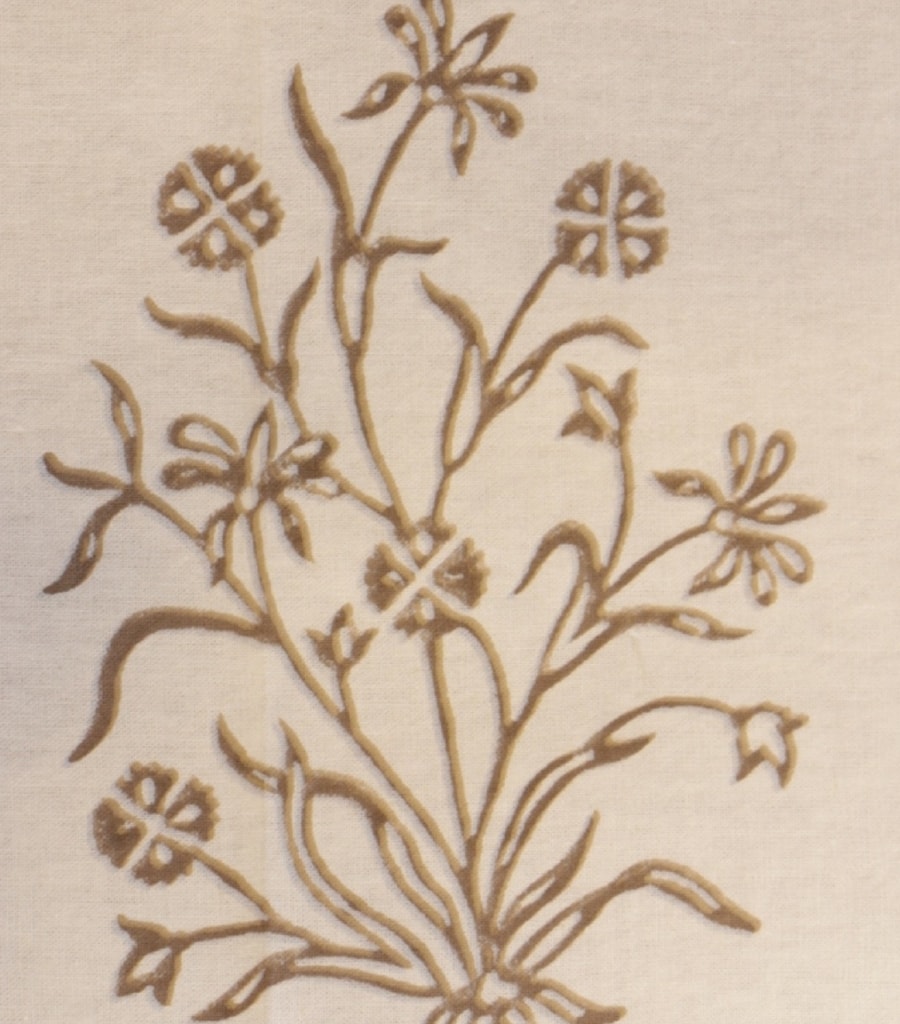 Table runner folded showing pattern repeat of hand block print | Myyra Jaipur