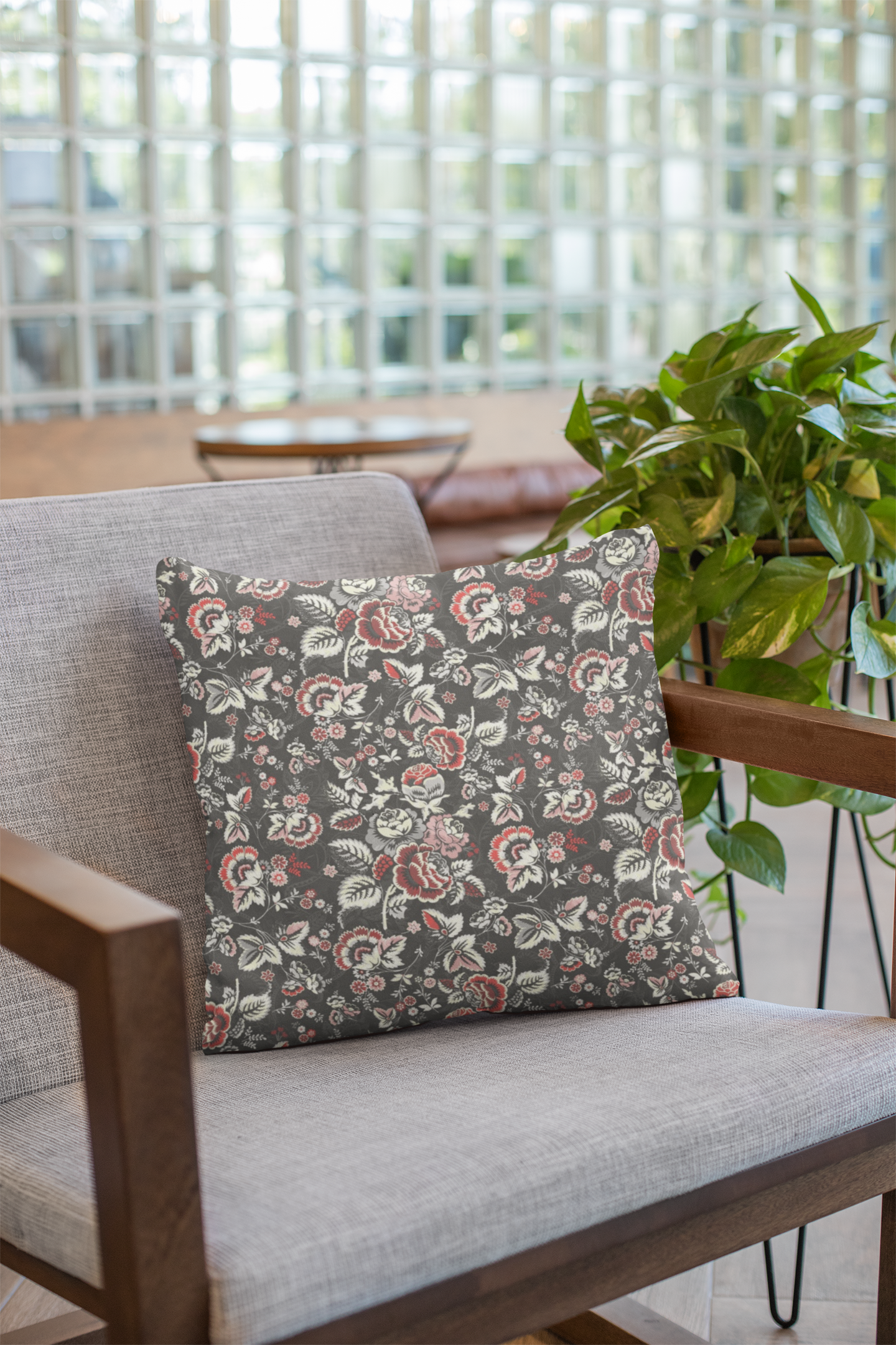 Lifestyle view of digital printed cushion cover #111 | Myyra Jaipur