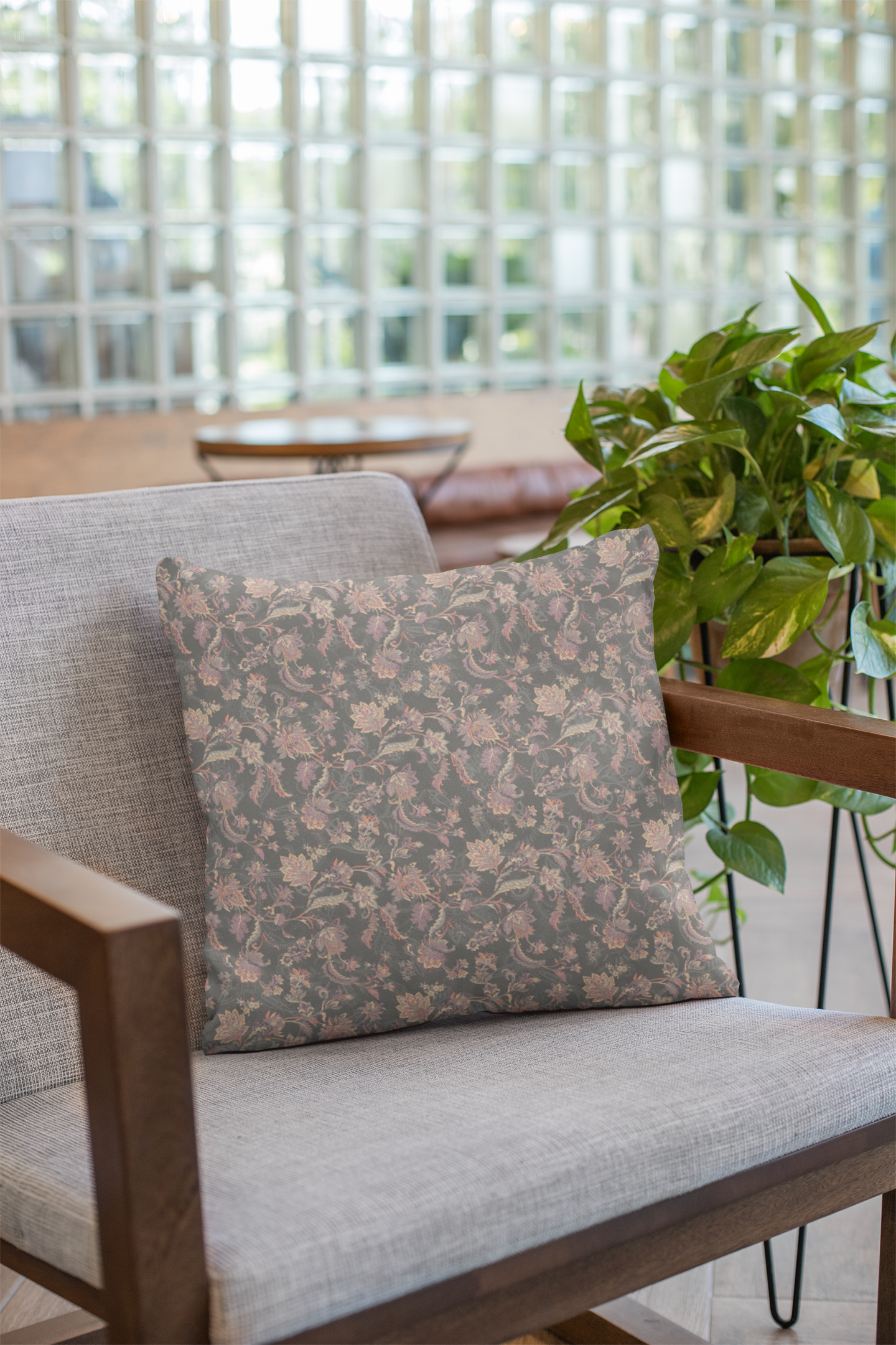 Lifestyle view of digital printed cushion cover #112 | Myyra Jaipur