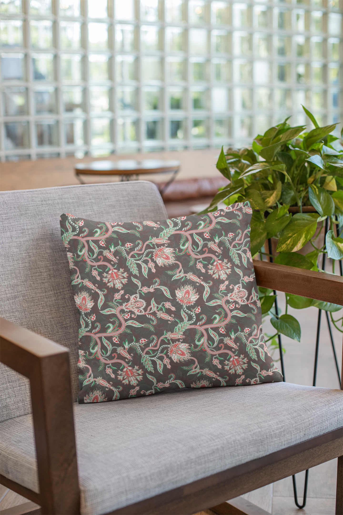 Close-up of digital print on cushion cover #114 | Myyra Jaipur