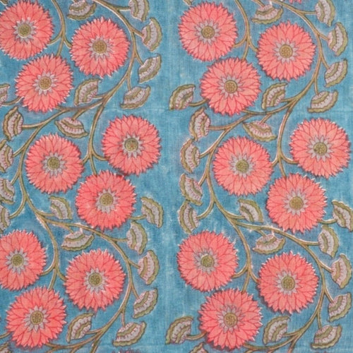 Hand block printed organic cotton fabric yardage from Myyra Jaipur