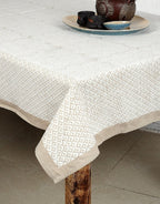 Hand block printed organic cotton table cover | Myyra Jaipur