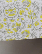 Table cover folded showing pattern repeat of hand block print | Myyra Jaipur