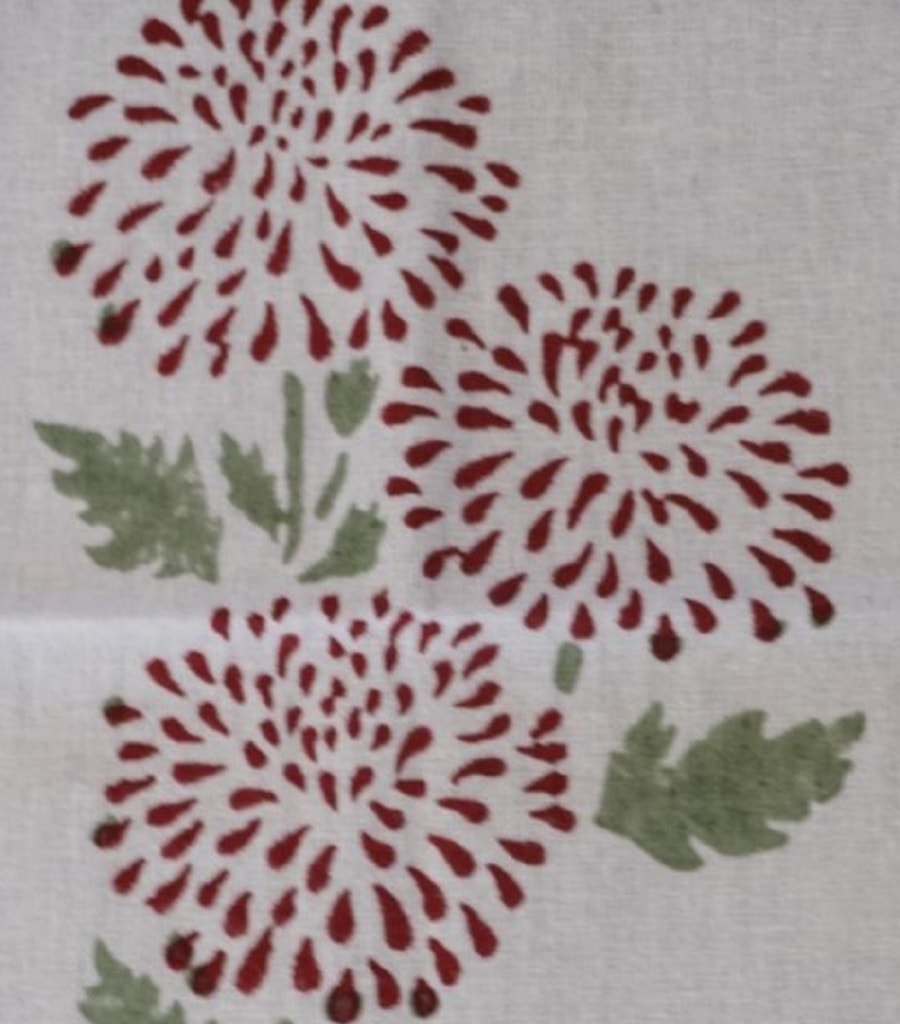 Table runner folded showing pattern repeat of hand block print | Myyra Jaipur