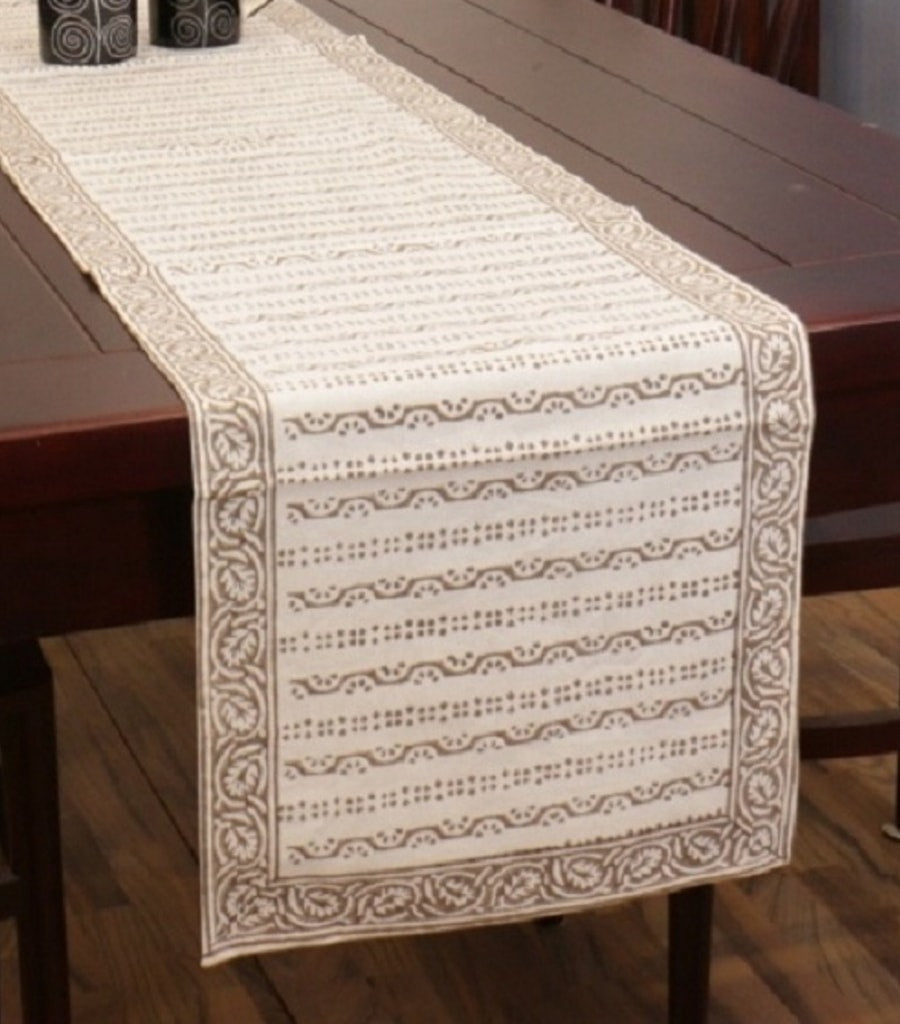 Hand block printed organic cotton table runner | Myyra Jaipur
