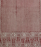 Close-up of hand block print on organic cotton table runner | Myyra Jaipur