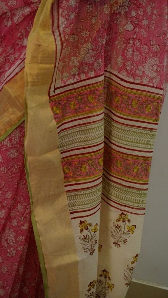 Saree Hand Block Printed Cotton