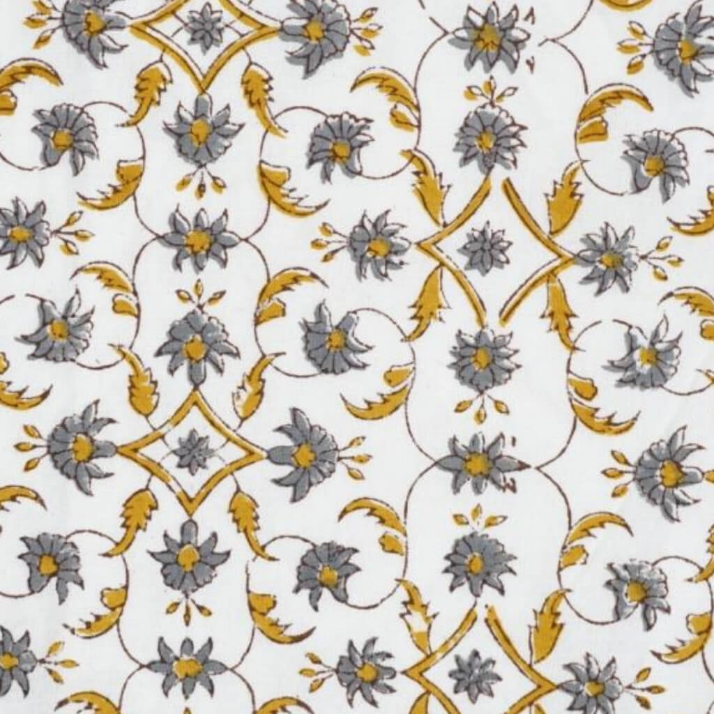 Hand block printed organic cotton fabric yardage from Myyra Jaipur
