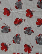 Table cover folded showing pattern repeat of hand block print | Myyra Jaipur