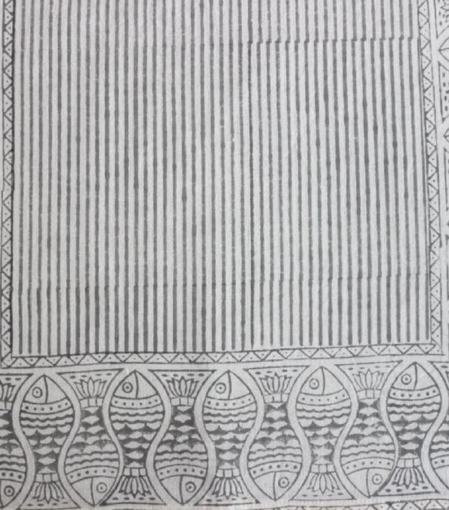 Close-up of hand block print on organic cotton table runner | Myyra Jaipur