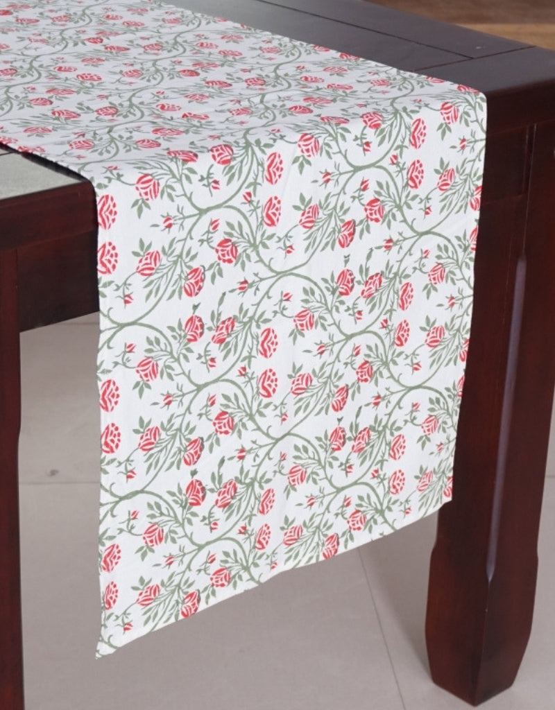 Hand block printed organic cotton table runner | Myyra Jaipur