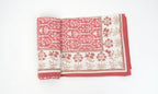 Dohar (lightweight cotton quilt) folded showing pattern repeat of hand block print | Myyra Jaipur