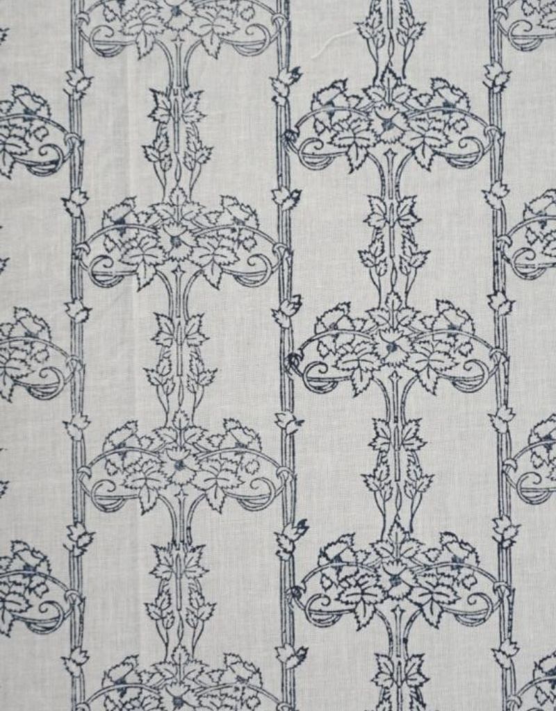 Table cover folded showing pattern repeat of hand block print | Myyra Jaipur