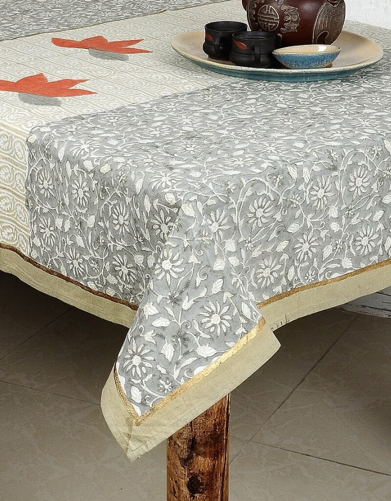 Hand block printed organic cotton table cover | Myyra Jaipur