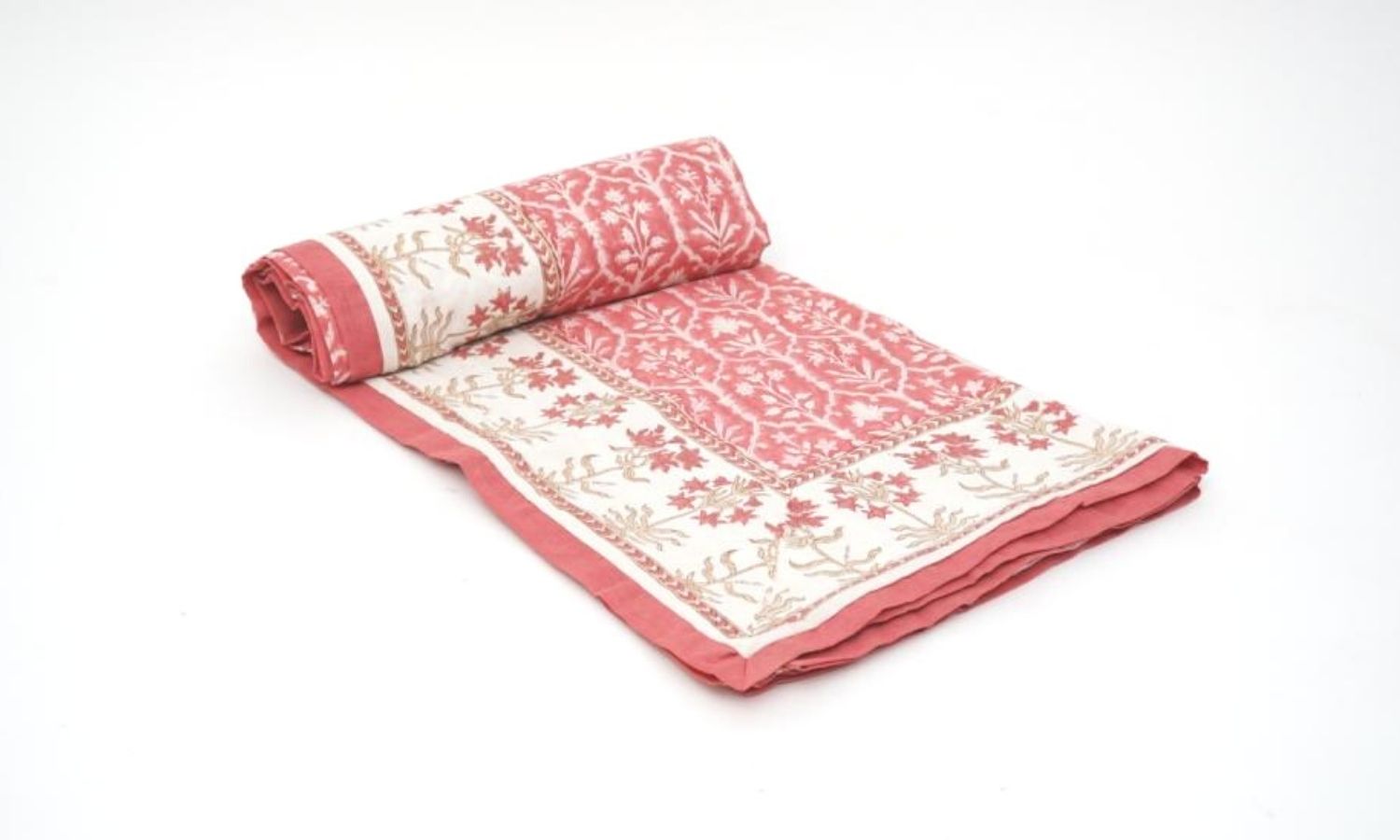 Hand block printed organic cotton dohar (lightweight cotton quilt) | Myyra Jaipur