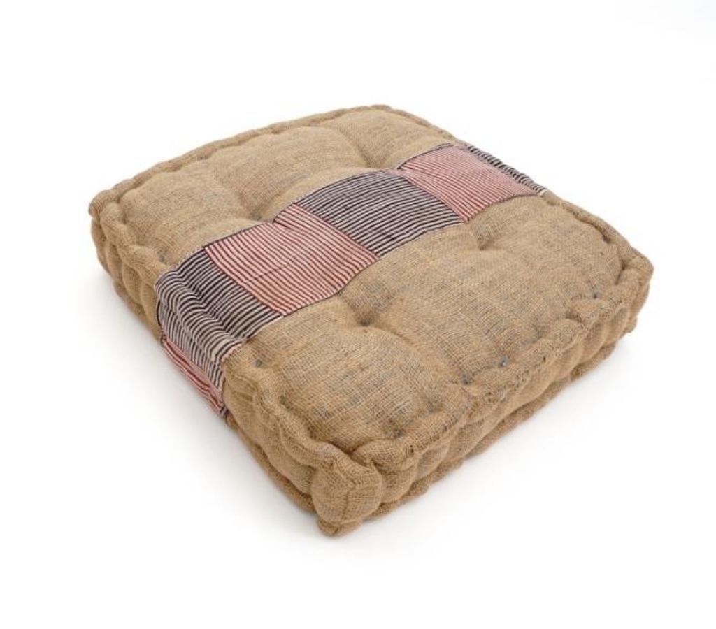 Hand block printed organic cotton floor cushion | Myyra Jaipur