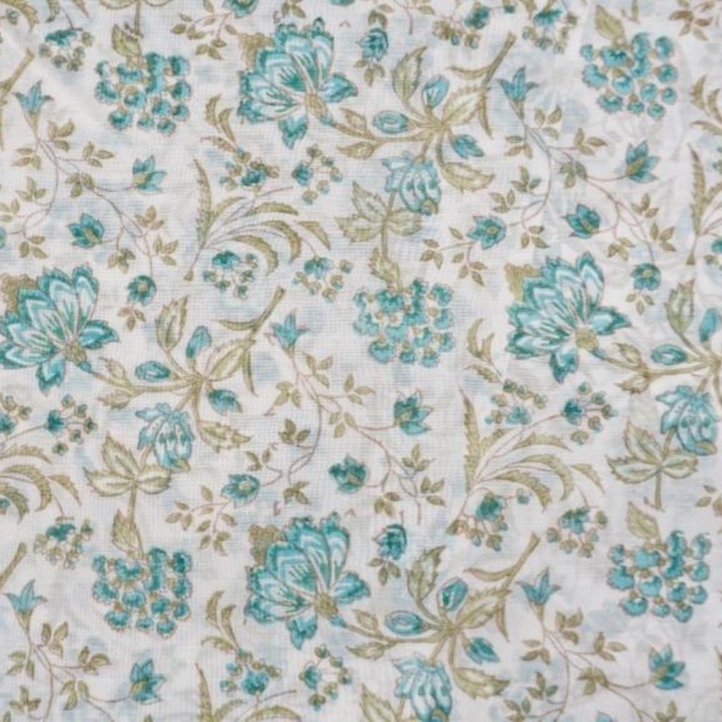 Hand block printed organic cotton fabric yardage from Myyra Jaipur