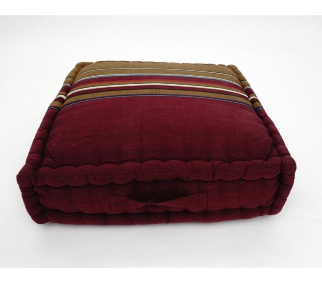 Floor cushion folded showing pattern repeat of hand block print | Myyra Jaipur
