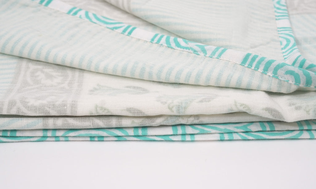 Dohar (lightweight cotton quilt) styled view from Myyra Jaipur