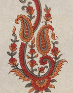 Table cover folded showing pattern repeat of hand block print | Myyra Jaipur