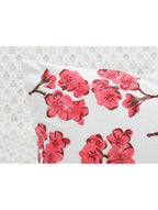 Close-up of hand block print on organic cotton cushion cover | Myyra Jaipur