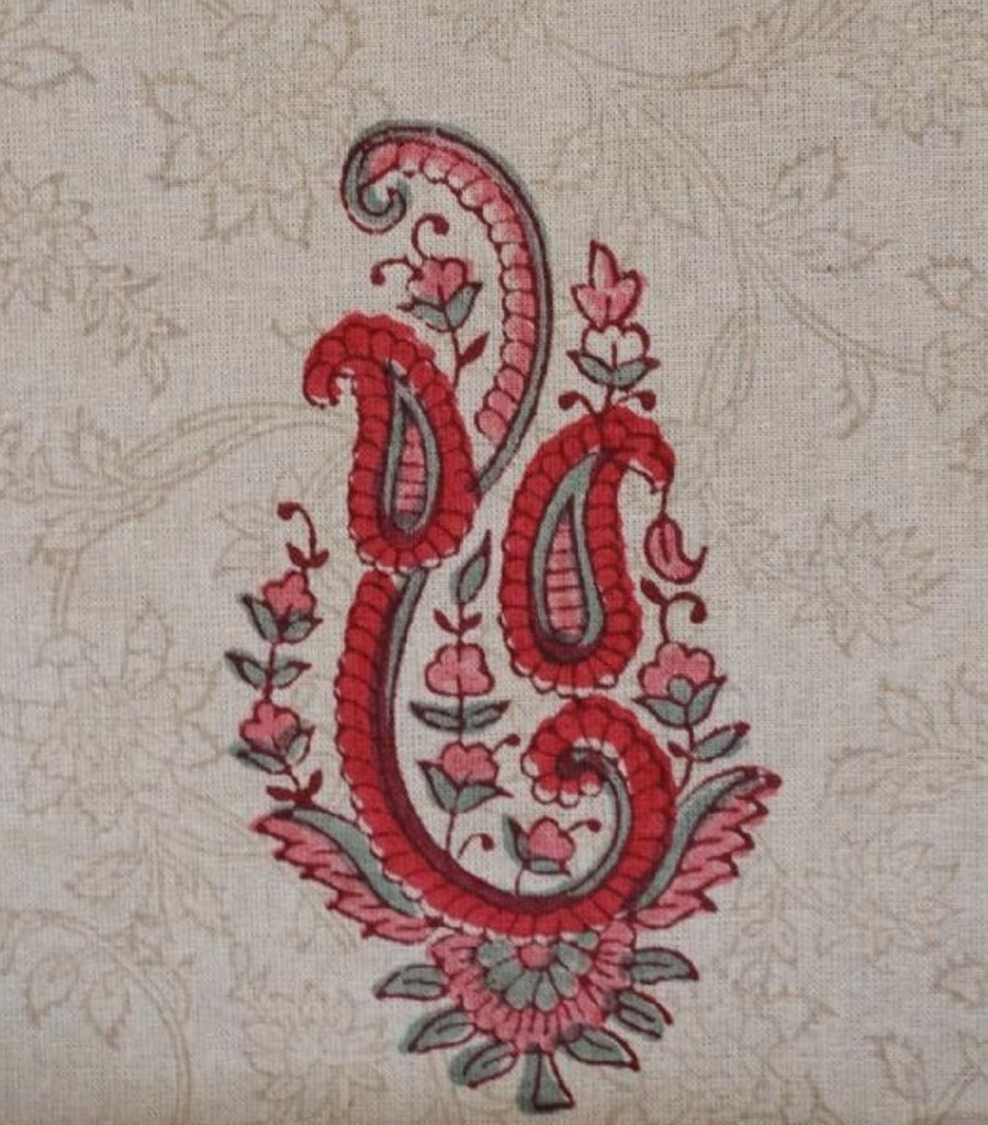 Table runner folded showing pattern repeat of hand block print | Myyra Jaipur