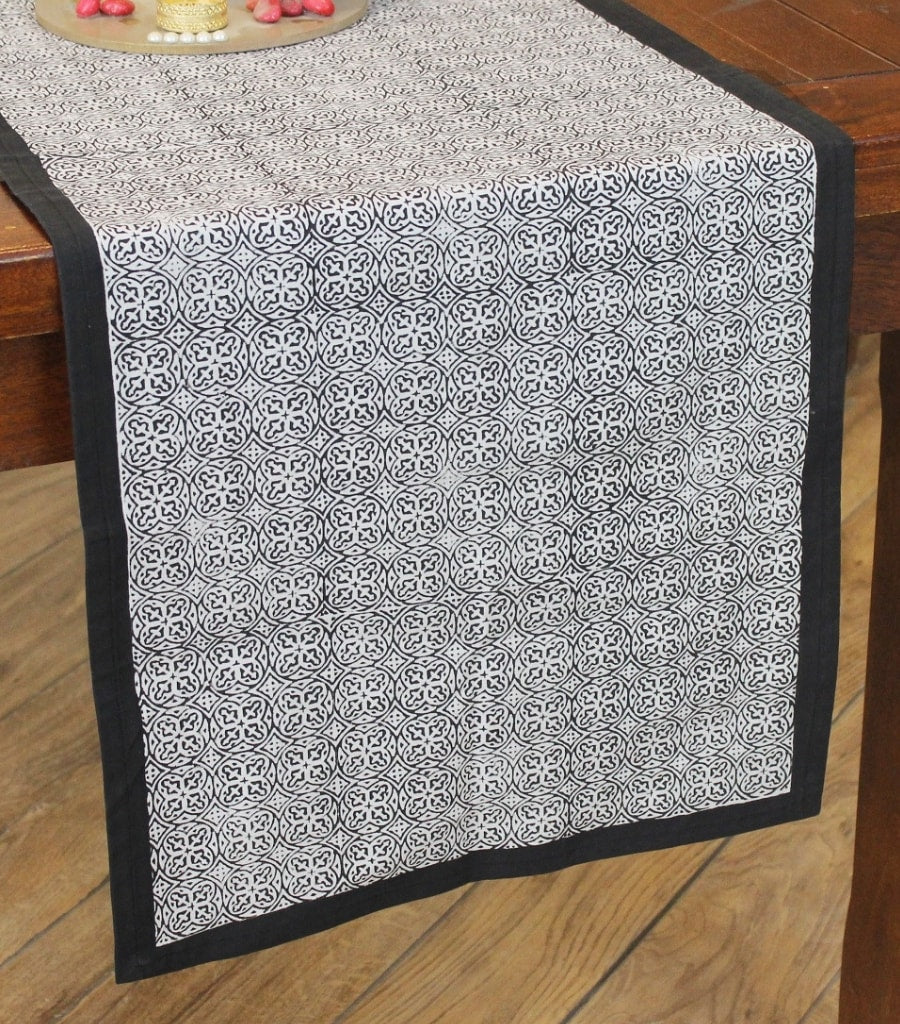 Hand block printed organic cotton table runner | Myyra Jaipur