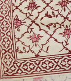 Table runner folded showing pattern repeat of hand block print | Myyra Jaipur