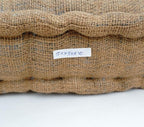 Floor cushion folded showing pattern repeat of hand block print | Myyra Jaipur
