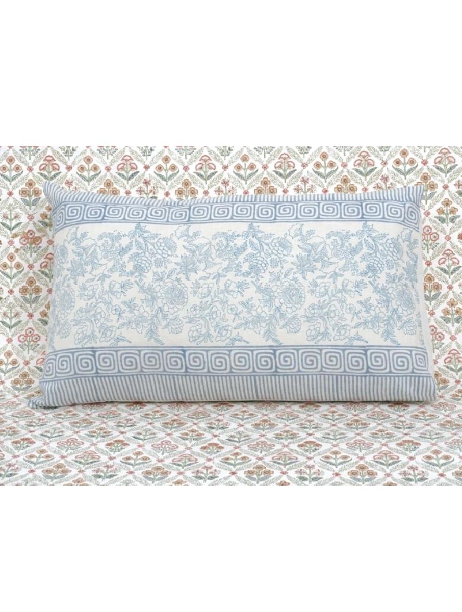 Hand block printed organic cotton pillow cover | Myyra Jaipur