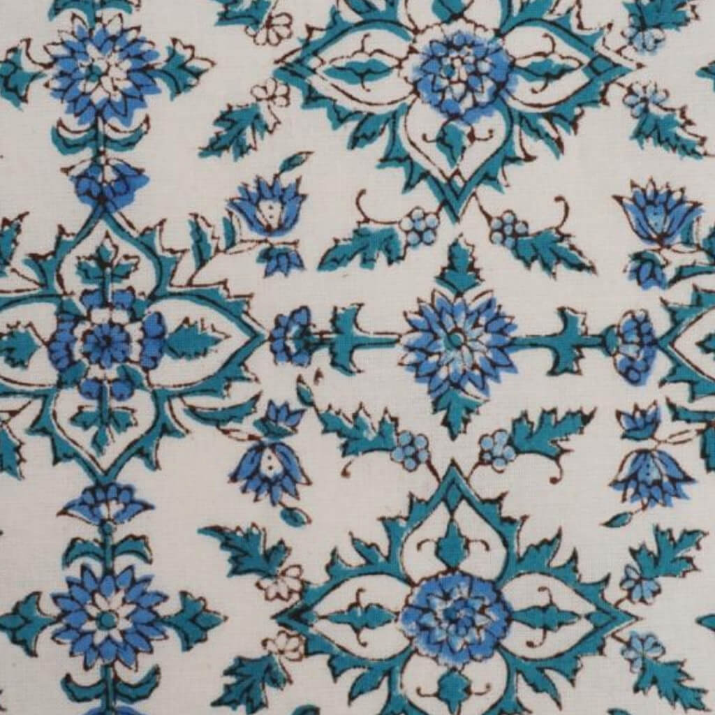 Hand block printed organic cotton fabric yardage from Myyra Jaipur