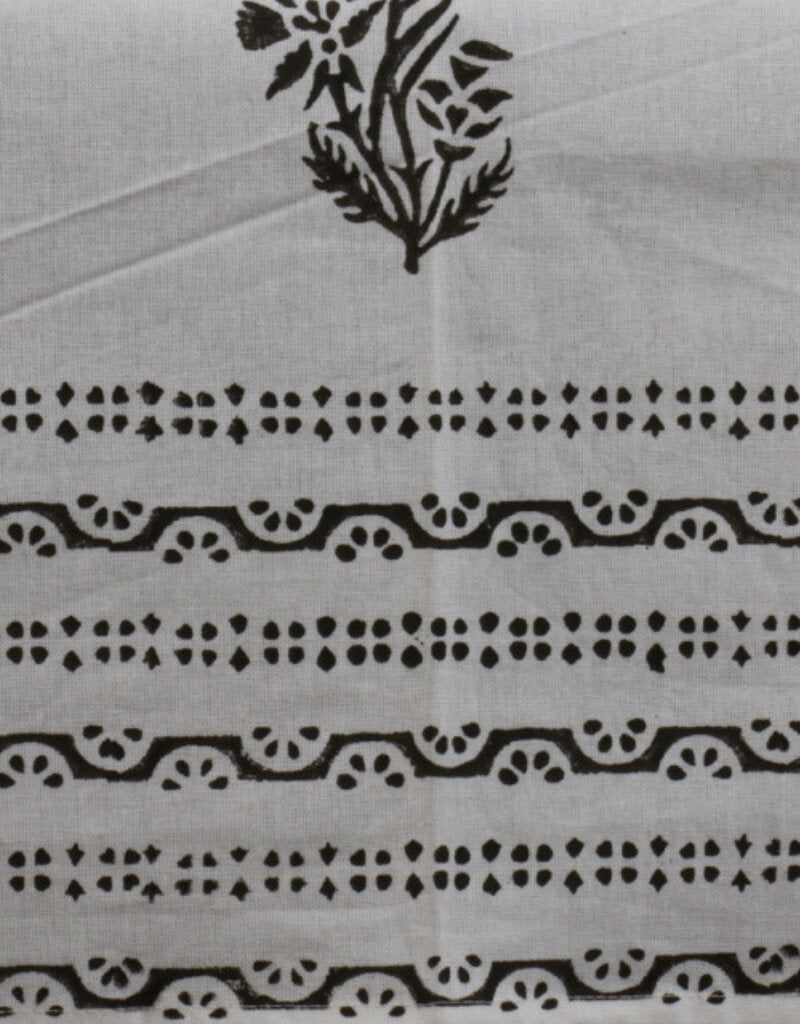 Table cover folded showing pattern repeat of hand block print | Myyra Jaipur