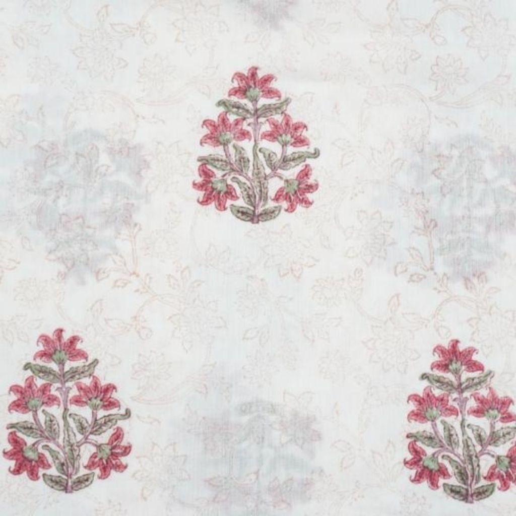 Hand block printed organic cotton fabric yardage from Myyra Jaipur