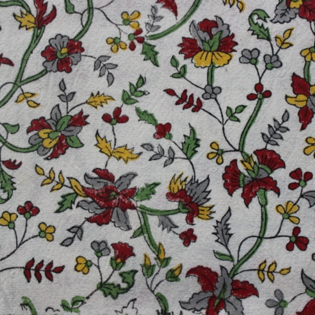 Hand block printed organic cotton fabric yardage from Myyra Jaipur