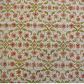 Close-up of hand block print on organic cotton running fabric | Myyra Jaipur