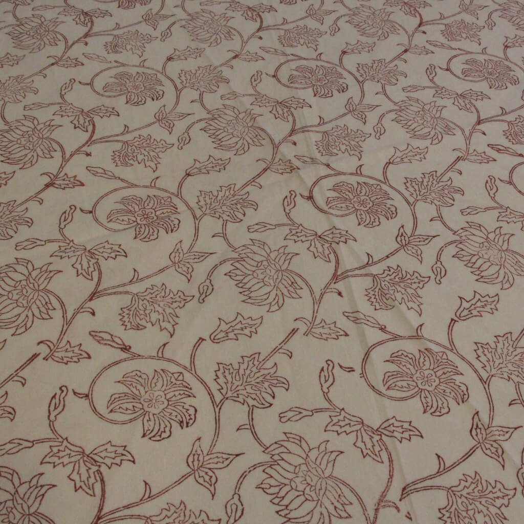 Hand block printed organic cotton fabric yardage from Myyra Jaipur