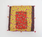 Floor cushion folded showing pattern repeat of hand block print | Myyra Jaipur