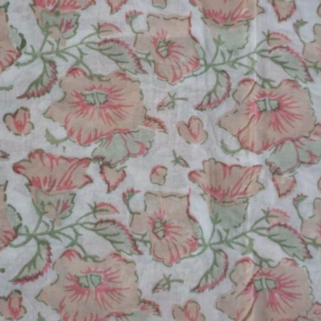 Hand block printed organic cotton fabric yardage from Myyra Jaipur