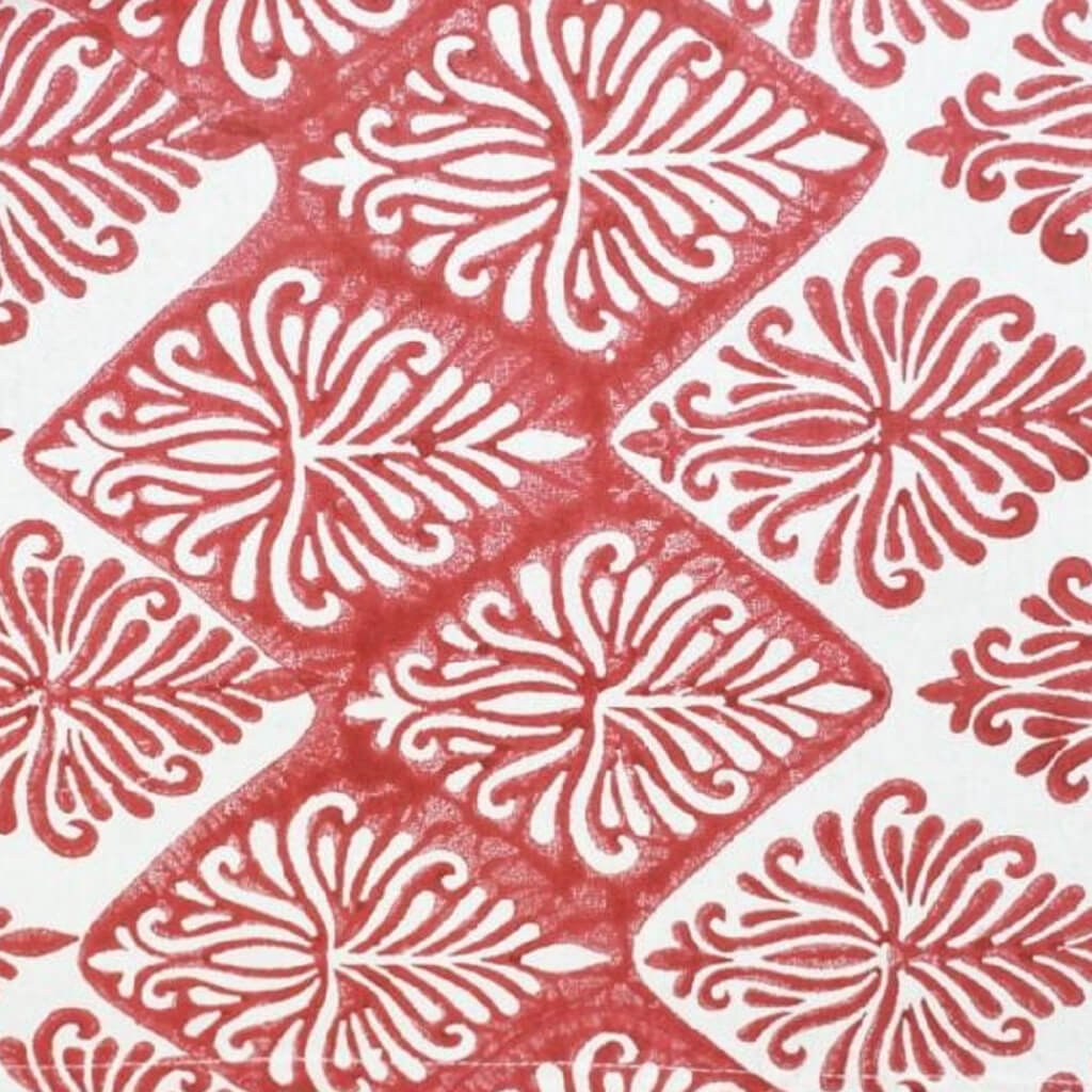 Hand block printed organic cotton fabric in styled flat lay | Myyra Jaipur