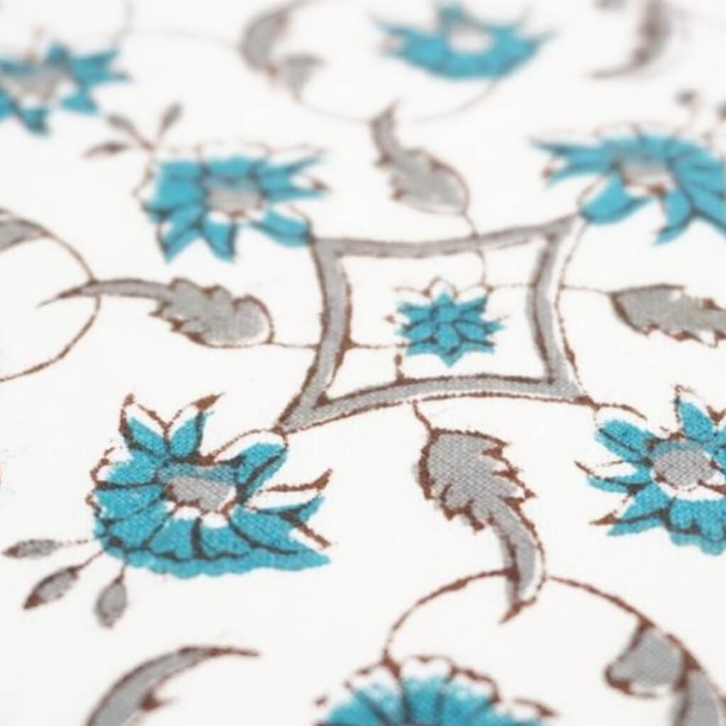 Hand block printed organic cotton fabric yardage from Myyra Jaipur