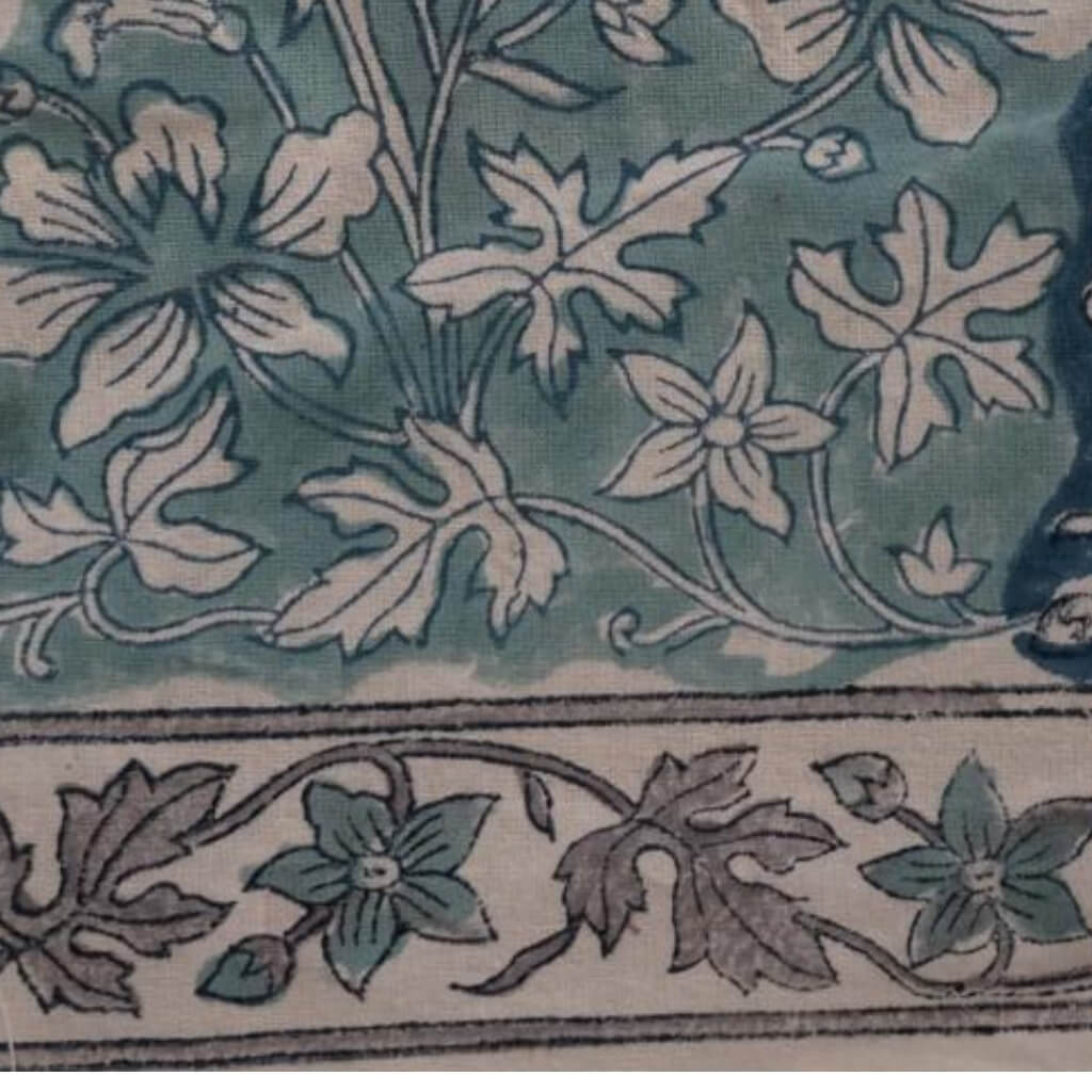 Hand block printed organic cotton fabric yardage from Myyra Jaipur